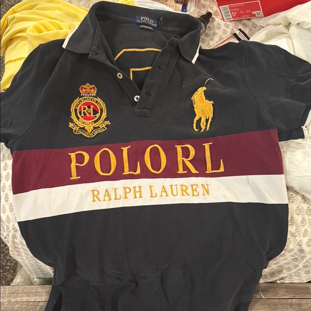 Ralph Lauren Polo Shirt - Black and Burgundy